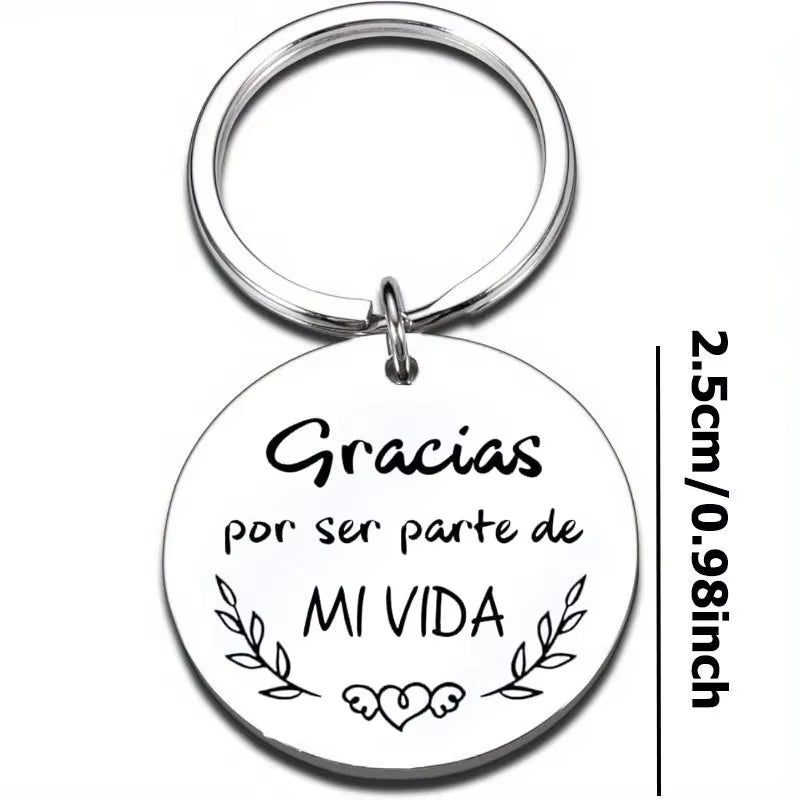 Thank You Keychain Keyring to My Teacher My Parent =Gofather Mom Friend